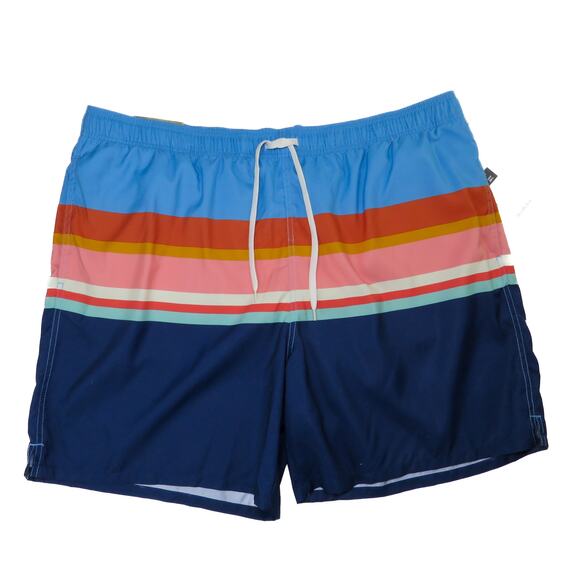 Goodfellow & Co. Multicolored Striped Men's Swim Trunks XXL NWT - Picture 1 of 8